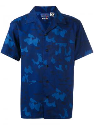 Рубашка с цветочным принтом Blue Japan. Цвет: синий