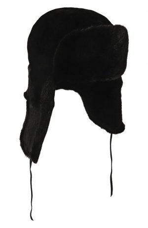 Шапка-ушанка Мишка-2 из меха норки FurLand. Цвет: чёрный