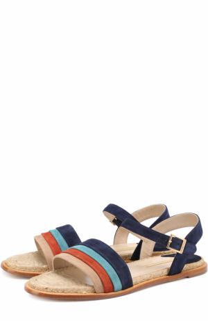 Замшевые сандалии с цветными вставками Paloma Barcelo. Цвет: синий