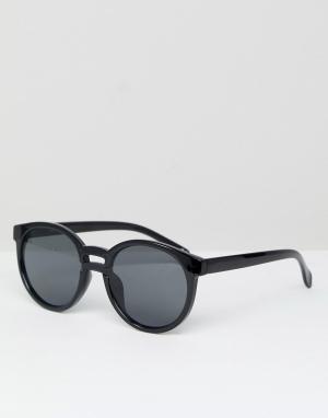 Круглые солнцезащитные очки в черной оправе Jeepers Peepers. Цвет: черный