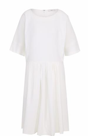 Приталенное платье-миди с круглым вырезом Tome. Цвет: белый