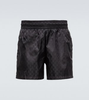 Жаккардовые плавки-шорты с узором GG , черный Gucci