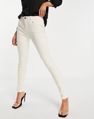 Кремовые зауженные джинсы с заниженной талией -Белый Morgan