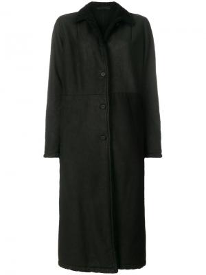 Длинное приталенное пальто Salvatore Santoro. Цвет: чёрный