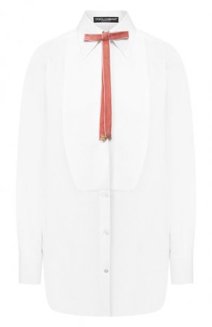 Хлопковая рубашка Dolce & Gabbana. Цвет: белый