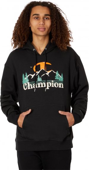 Классический флисовый пуловер с капюшоном , черный Champion