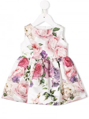 Платье с цветочным принтом Petit. Цвет: белый
