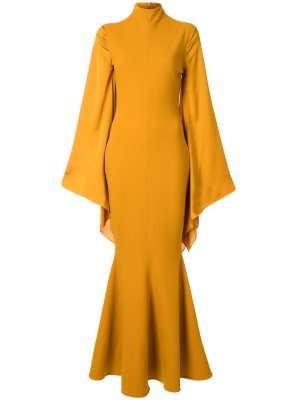 Платье макси с длинными рукавами Solace London. Цвет: желтый