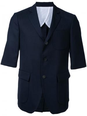 Пиджак с карманами клапанами Wooster + Lardini. Цвет: синий