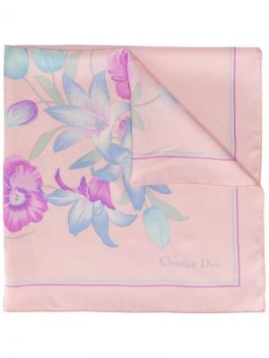 Шарф с цветочным принтом Christian Dior. Цвет: розовый