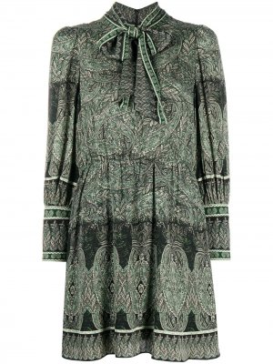 Платье мини Tanisha с завязками Alice+Olivia. Цвет: зеленый