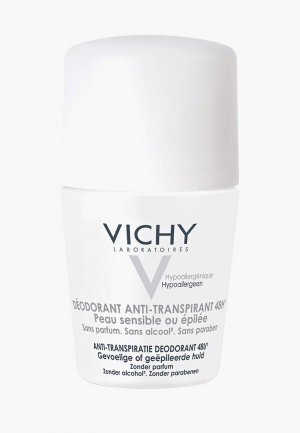 Дезодорант Vichy шариковый, 48Ч, для Чувствительной кожи, 50 мл. Цвет: прозрачный