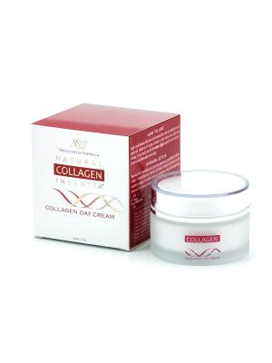 Крем для лица дневной коллагеновый Collagen Day Cream Natural Inventia. Цвет: прозрачный, белый, красный