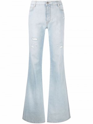 Широкие джинсы с кружевной вышивкой Ermanno Scervino. Цвет: синий