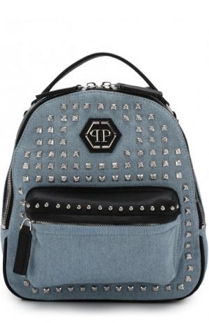 Текстильный рюкзак с заклепками Philipp Plein. Цвет: синий