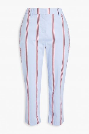 Укороченные узкие брюки из смесового хлопка в полоску , светло-синий Stella Jean