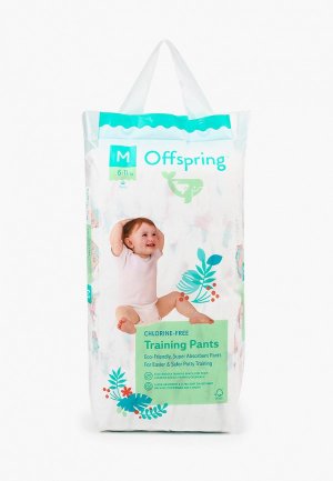 Подгузники-трусики Offspring Совы, M (6-11 кг) 42 шт.. Цвет: белый