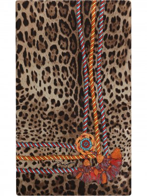 Платок с леопардовым принтом Dolce & Gabbana. Цвет: нейтральные цвета