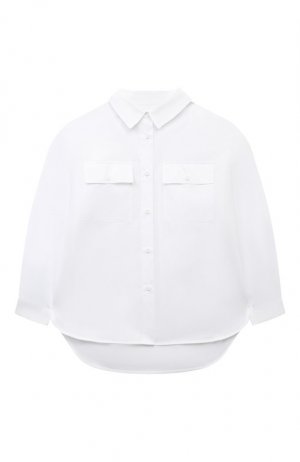 Хлопковая блузка Dondup Kids. Цвет: белый