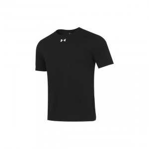 Logo Print Crew Neck Fitted Straight-Cut Short Sleeve T-Shirt Men Tops Black 21500539-001 Under Armour