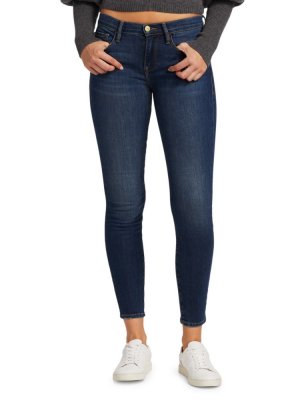Укороченные эластичные джинсы Le Skinny de Jeanne с низкой посадкой , синий Frame