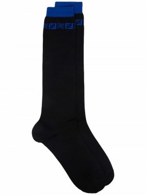 Носки с логотипом Fendi. Цвет: черный