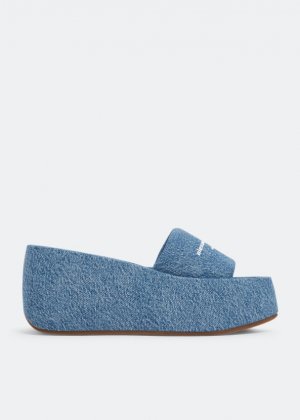 Сандалии ALEXANDER WANG Taji platform slide sandals, синий