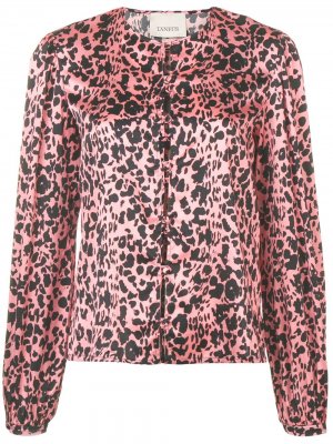 Рубашка с леопардовым принтом Laneus. Цвет: розовый