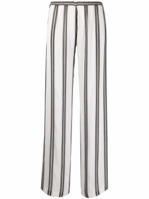 Полосатые брюки широкого кроя Gentry Portofino. Цвет: нейтральные цвета