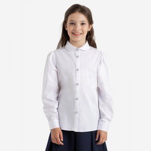Школьная блуза , размер 128, белый Kapika. Цвет: белый/белый-бежевый