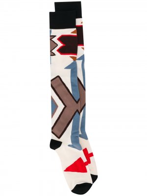 Длинные носки с геометричным принтом KTZ. Цвет: нейтральные цвета