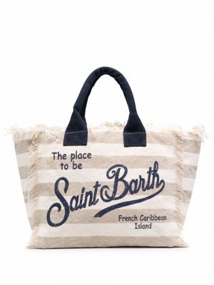 Пляжная сумка с логотипом Mc2 Saint Barth. Цвет: нейтральные цвета