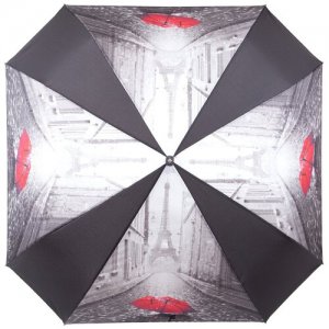 Зонт женский Flioraj, 170103 черно-серый FLIORAJ. Цвет: черный/серый