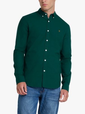 Рубашка Brewer из органического хлопка с длинными рукавами, ботанический зеленый Farah