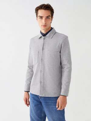 Удобная мужская куртка-рубашка с длинным рукавом SOUTHBLUE, серый меланж Southblue