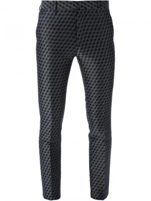 Жаккардовые брюки с геометрическим узором Christopher Kane. Цвет: серый