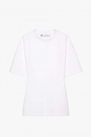 Футболка Zara Embroidery - Limited Edition, белый