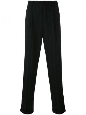 Зауженные брюки в тонкую полоску Jean Paul Gaultier Vintage. Цвет: черный