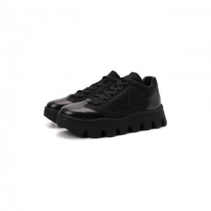 Комбинированные ботинки Prada. Цвет: чёрный