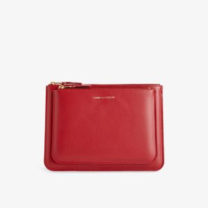 Кожаная сумка с двойным карманом , красный Comme des Garçons