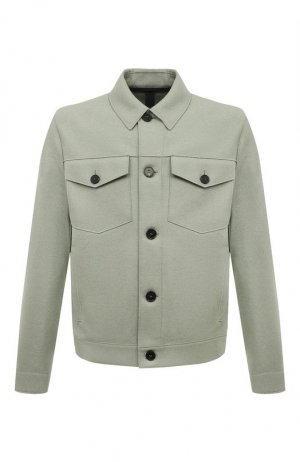 Шерстяная куртка-рубашка Harris Wharf London. Цвет: зелёный