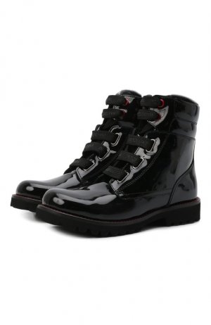 Кожаные ботинки с меховой отделкой Dolce & Gabbana. Цвет: чёрный