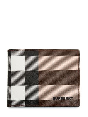 Складной бумажник с отделкой из кожи и принтом BURBERRY. Цвет: коричневый