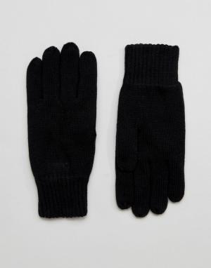 Черные перчатки Leth-Черный Selected Homme