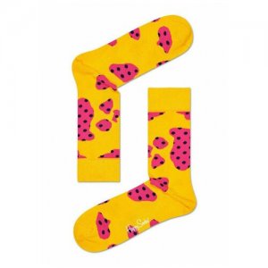 Носки унисекс Cow Anniversary Sock с цветными пятнышками / желтый 25 Happy socks. Цвет: желтый