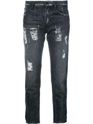 Рваные джинсы Etienne Marcel. Цвет: чёрный