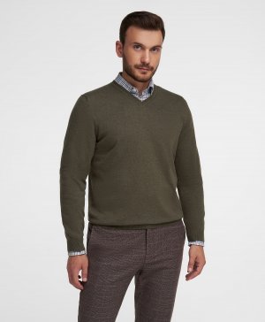 Пуловер трикотажный KWL-0677 KHAKI HENDERSON. Цвет: зеленый