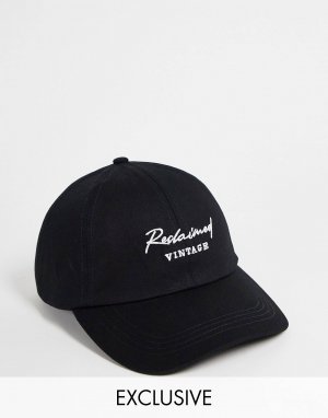 Черная кепка унисекс с вышитым логотипом Reclaimed Vintage