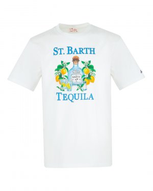 Хлопковая футболка MC2 Saint Barth. Цвет: белый+принт