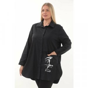Блуза , размер 5XL, черный Zedd Plus. Цвет: черный